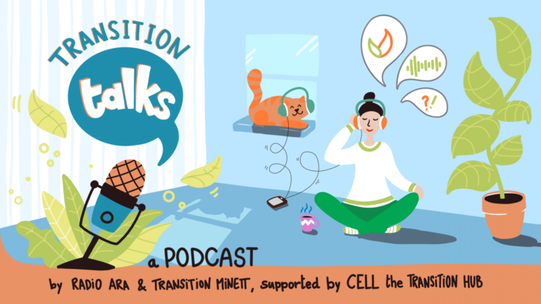transition talks illustration micro plante chat femme podcast